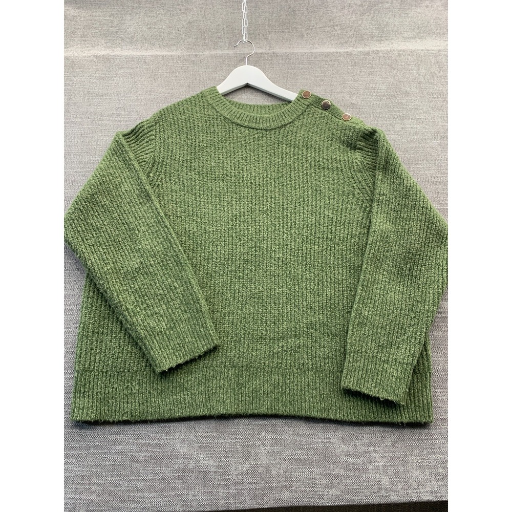 Lot Of 2 Ava & Viv Sweater Womens‎ 2X Green Orange Tight Knit Ribbed Winter